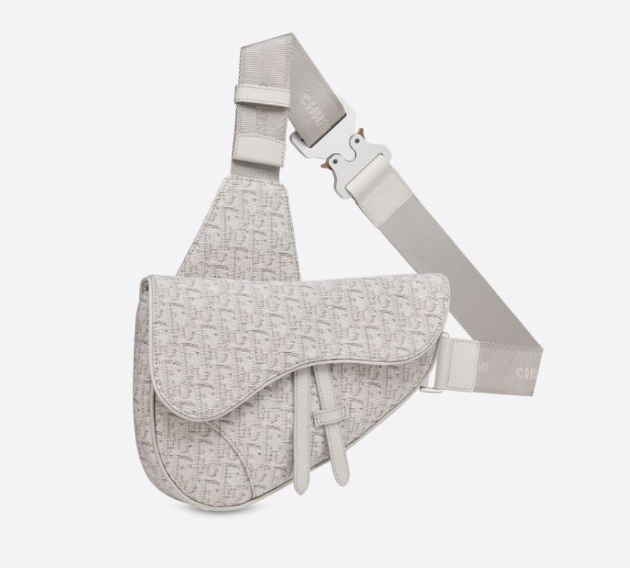 Christian Dior Saddle Bag - Beige Jacquard