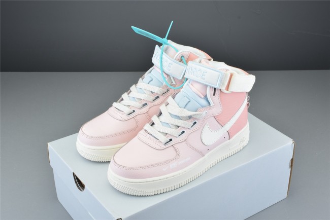 Wms Air Force 1 High 'Pink Matte/Blue'