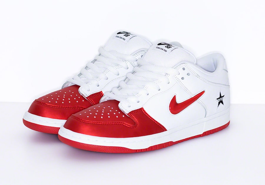 Nike SB Dunk Low x Supreme Jewel Swoosh 'Red'