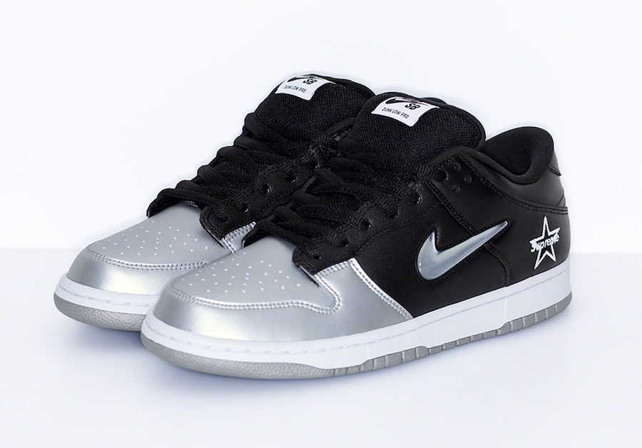 Nike SB Dunk Low x Supreme Jewel Swoosh 'Silver'